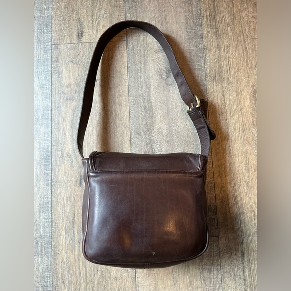 Vintage Coach Bedford Brown leather flap Shoulder bag Handbag Purse - Picture 4 of 9
